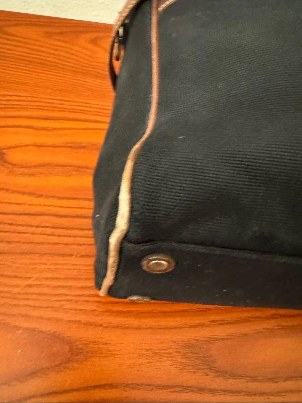 Coach Black Canvas Briefcase with Brown Leather Trim
